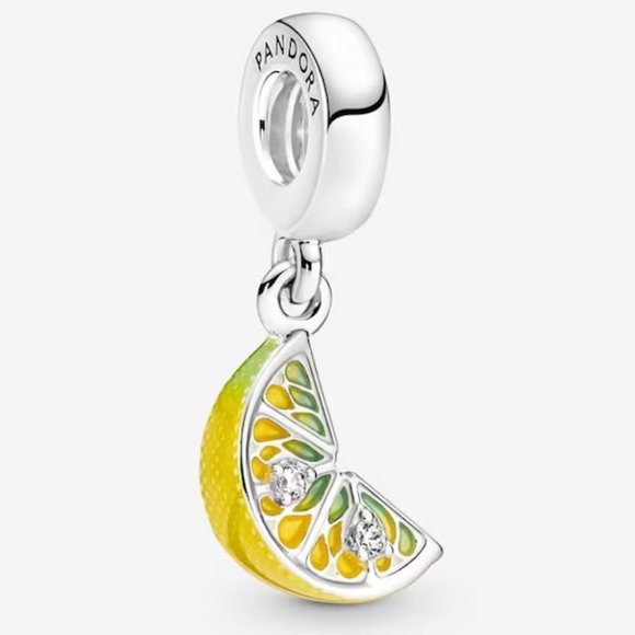 Pandora Lemon Slice Sparkling Fruit Dangle Charm - Picture 3 of 5